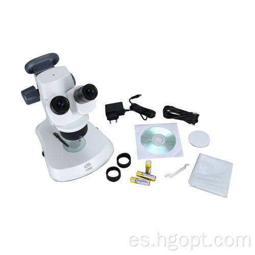 Microscopio de cabeza binocular con interruptor de atenuación de dial